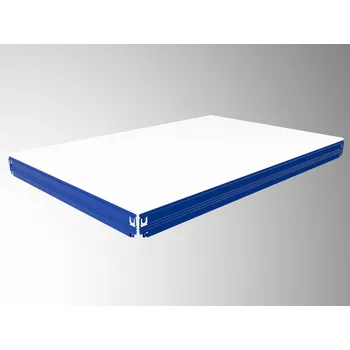 Dílenský regál Patro k regálu Biedrax 60 x 120 cm, modré, police bílé lamino 12mm, nosnost 200 kg