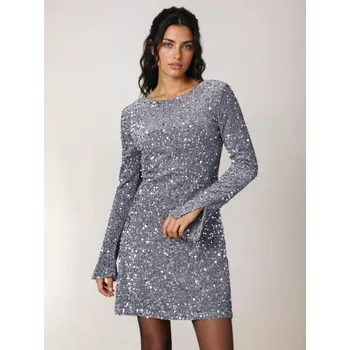 Dámské šaty Sinsay Mini šaty s flitry stříbrná XS