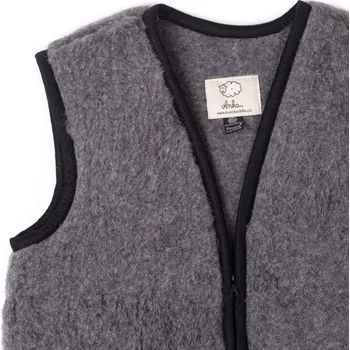 Vlnka Vlněná vesta Merino tmavě šedá velikost oblečení 4XL