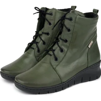 Dámská zimní obuv Vlnka Dámské kožené boty s vlněným filcem Zoe zelená velikost obuv dospělí 40