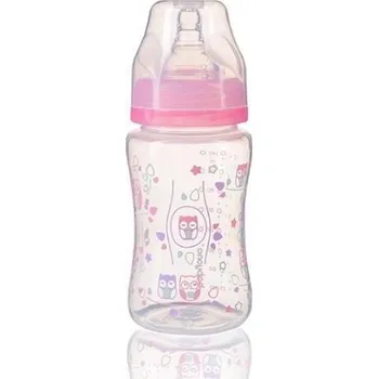 Kojenecká láhev BabyOno antikoliková láhev se širokým hrdlem, 240 ml - růžová