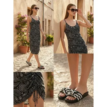 Dámské šaty Sinsay - Midi šaty s potiskem - vícebarevná - 6332U-MLC - 6332U-MLC-S