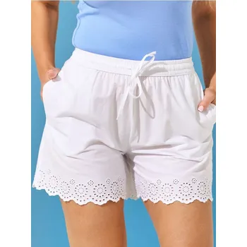 Dámské kraťasy Sinsay - Kraťasy s&nbsp;ažurovým lemem - krémová - 994AL-01X - 994AL-01X-XS