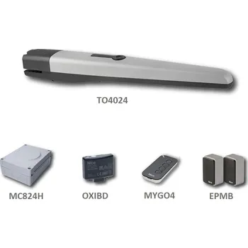 Pohon brány TOONAKit 4024-1K sada pohonu Nice, průjezd do 3 m - 24V pohon Toona 4024 pro jednokřídlou bránu, dálkový ovladač, fotobuňky