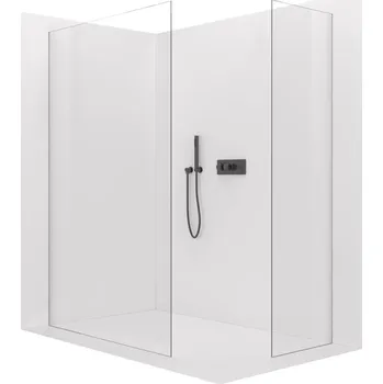 CERANO - Sprchová zástěna Walk-in Crystal T L/P - 8 mm - bezvzpěrový systém - zlatá kartáčovaná, transparentní sklo - 50x50x200 cm