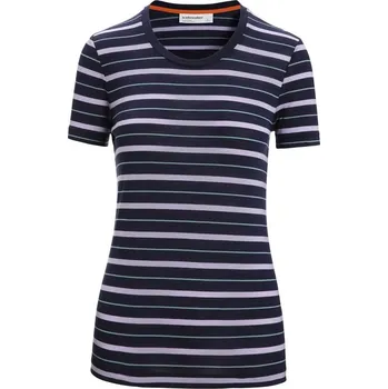 Dámské tričko Dámské tričko Merino Blend Wave SS Tee Stripe Icebreaker Midnight Navy velikost oblečení M