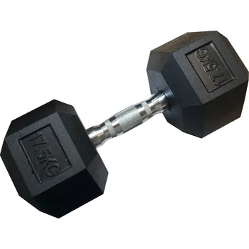 Jednoruční šestihranná HEX činka 17,5 kg pogumovaná