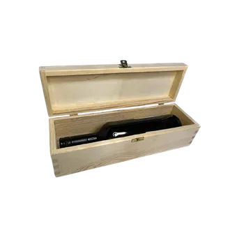 Přepravka na jídlo Dřevěný box na víno s víkem na 1 láhev