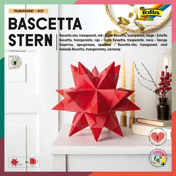 Umělecký papír Origami hvězda Bascetta 30 listů 20x20 cm červená
