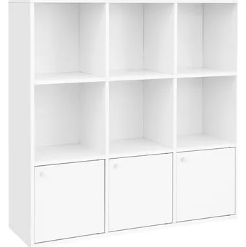 Knihovna Regál na knihy a hračky 97,5 x 97,5 x 29 cm bílý
