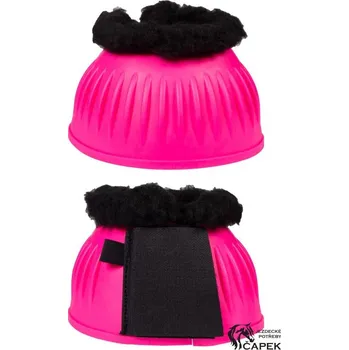 Koňské kamaše Zvony HKM -ATLANTA NEON KOŽEŠINA- - Neon zelená - XL