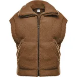 Vlnka Vlněná vesta na zip s límcem tmavě hnědá velikost oblečení L/XL