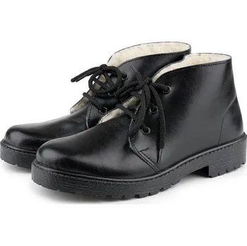 Pánská zimní obuv Vlnka Pánské kožené zimní boty s ovčí vlnou Radan černá velikost obuv dospělí 44