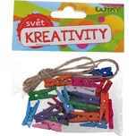 Kolíčky barevné 2,5 cm, 25ks + provázek