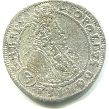 Leopold I. 3 Kreuzer 1698 / C-SH. Bratislava. Ag.