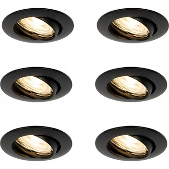 IP kamera Sada 6 černých LED rámečků pro vestavné žárovky GU10 35 mm - Edu