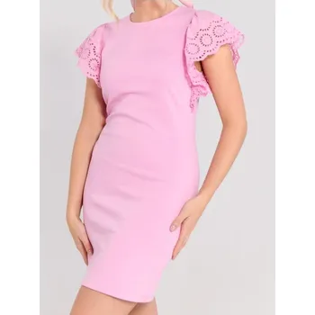 Dámské šaty Sinsay - Mini šaty s ažurovými rukávy - růžová - 419CH-30X - 419CH-30X-XS