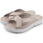 Vlnka Dámské kožené nazouváky Klaudie béžová velikost obuv dospělí 38