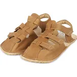 Vlnka Dětské barefoot kožené sandály na suchý zip Olaf hnědá velikost obuv dětské 25