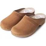 Vlnka Pánské anatomické dřeváky broušená kůže hnědá velikost obuv dospělí 44