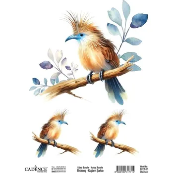 Výtvarná sada Transferový obrázek na textil, 25x35 cm - Pták s modrým zobákem