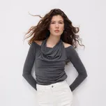 Reserved - Halenka s ozdobným výstřihem - tmavě šedá - 494KL-90M - 494KL-90M-S