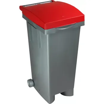Odpadkový koš Odpadkový koš 80 l Tata color - Červené víko