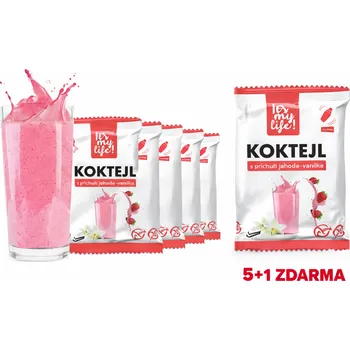 Proteinový nápoj It’s my life! Proteinový koktejl jahoda-vanilka 5+2 ZDARMA
