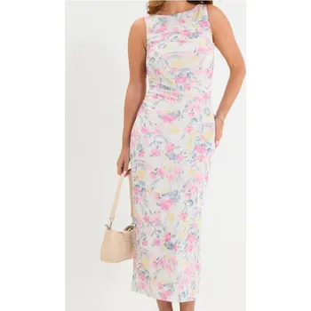 Dámské šaty Sinsay - Maxi šaty s řasením s květinovým vzorem - vícebarevná - 844AL-MLC - 844AL-MLC-XXS