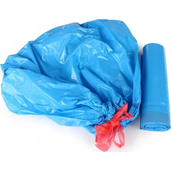 Pytle na odpadky SILNÉ MODRÉ PYTLE NA ODPAD 35l 15ks 0,2kg SE STAHOVACÍ PÁSKOU
