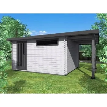 Zahradní stavba Zahradní domek Alfred 400x350 s přístřeškem