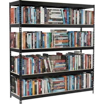 Dílenský regál Lakovaný černý regál Mamutex Heavy 2160x1600x600 mm – 5 polic, nosnost 1500 kg