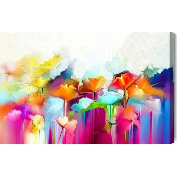 Obraz Obraz Na Plátně Barevné Abstraktní Květiny 30x20