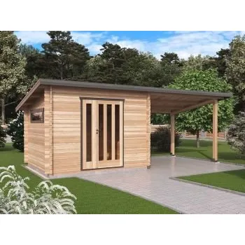 Zahradní domek Zahradní domek Kevin 300x200 Ekonomik s přístřeškem XL