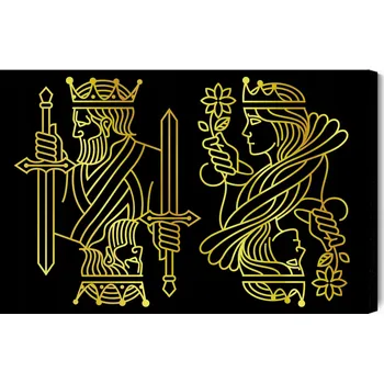 Obraz Obraz Na Plátně Zlatý Král a Královna 30x20