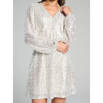 Dámská móda Sinsay - Flitrové šaty - sříbrná - 421BE-SLV - 421BE-SLV-XS-1