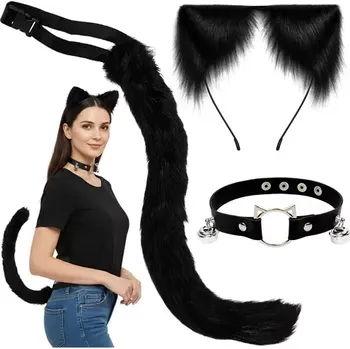 Kostým kočky 3 v 1 - černý