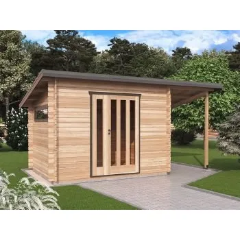 Zahradní stavba Zahradní domek Kevin 300x200 Ekonomik s přístřeškem