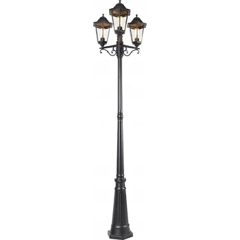 IP kamera Obdélníkový sloup pro osvětlení QAZQA E27 220 cm černý