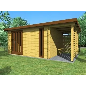 Zahradní domek Zahradní domek Evald 400x300, dvoukřídlé dveře, přístavba