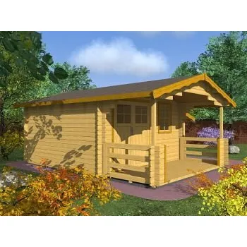 Zahradní domek Zahradní domek Luka 350x350 Ekonomik s přístřeškem, dvoukřídlé dveře