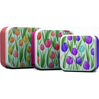Svačinový box Svačinový box 3ks - M/L/XL - Tulipány