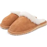 Vlnka Dámské kožené pantofle s ovčí vlnou Marie hnědá velikost obuv dospělí 36