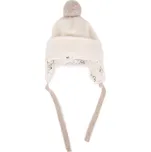 Vlnka Dětská čepice s bambulí bílá velikost oblečení S