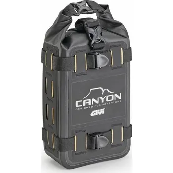 Zavazadlo na motocykl Grt730 malá vodotěsná brašna Givi na sedlo nebo do padáků, černá, 3 litry, řada Canyon