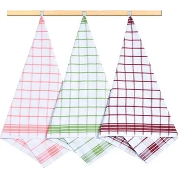 Utěrka Kuchyňské utěrky - sada 3 kusů Oranžová,Zelená,Vínová - 50x70 cm BX13946