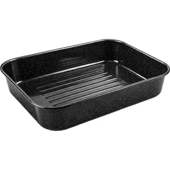 pekáč Perfect Home Smaltovaný hluboký plech s žebrovaným dnem 42,5×30×8 cm