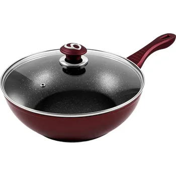 Pánev Royal Kitchen hluboká pánev Wok 30cm, granitová (mramorová) s poklicí, 24072