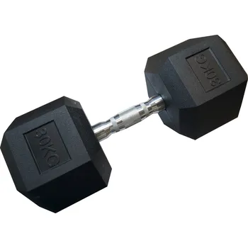 Jednoruční šestihranná HEX činka 30 kg pogumovaná
