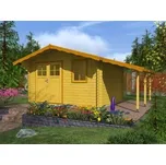 Zahradní domek Laura 350x250 Ekonomik, dvoukřídlé dveře, přístřešek